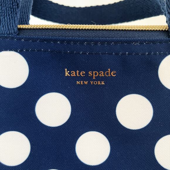 KATE SPADE New York Insulated Lunch Bag Navy Jumbo Dot NWT - Picture 4 of 11